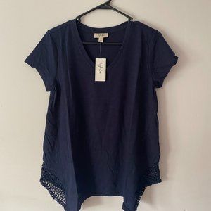 Style and Co Industrial Small Blue Top